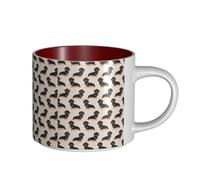 Tasses à café, petit-déjeuner, lait d'avoine, thé, grande tasse en céramique, saucisse, chien,Rouge,Taille unique