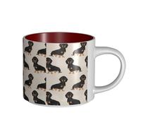 Tasses à café, petit-déjeuner, lait d'avoine, thé, grande tasse en céramique, saucisse, chien,Rouge,Taille unique