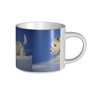 Tasses à café, petit-déjeuner, lait d'avoine, thé, grande tasse en céramique, Westie, hiver, West Highland, White Terrier,Blanc,Taille unique