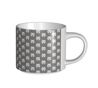 Tasses à café, petit-déjeuner, lait d'avoine, thé, grande tasse en céramique, Westie, West Highland White Terrier, chiens sur fond gris,Blanc,Taille unique