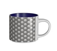 Tasses à café, petit-déjeuner, lait d'avoine, thé, grande tasse en céramique, Westie, West Highland White Terrier, chiens sur fond gris,Bleu marine,Taille unique