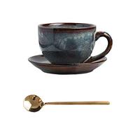 Tasses à café rétro avec tasse à café et soucoupe ronde carrée tasse de bureau en céramique tasse à cacao cadeau pour la famille, les amis, les collègues et les amateurs de café / tasses de 210 ml