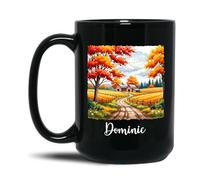 Tasses À Café Scène De Ferme À La Campagne (Noir) Pour 330ML