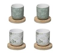 Tasses à Café - Secret de Gourmet - Green Harmony - 4 pièces - Faïence - 13 cl