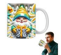 Tasses à café sur le thème des Gnomes, tasse de Gnome de Noël, Gnomes colorés en céramique avec boîtes 3D Gnome Cup, Tasse de jardin de grande capacité pour les amoureux des femmes, Cool anniversaire
