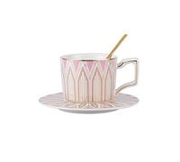 Tasses à café Tasse à café en céramique et Soucoupe légère Ensemble de Tasse à café de Luxe pour la Maison Tasse à thé de l'après-midi Ensemble à thé Tasse à café (Couleur : Laiton)