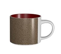 Tasses à café, tasse à lait d'avoine, tasse à thé, grande tasse en céramique, imprimé léopard, couleur café glacé marron,Rouge,Taille unique