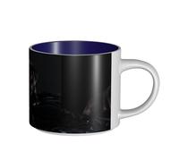 Tasses à café, tasse à lait d'avoine, tasse à thé, tasse en céramique, grande taille, chiot Cane Corso noir,Bleu marine,Taille unique