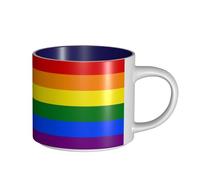 Tasses à café, tasse à lait d'avoine, tasse à thé, tasse en céramique, grande taille, drapeau arc-en-ciel LGBT de la fierté gay,Bleu marine,Taille unique