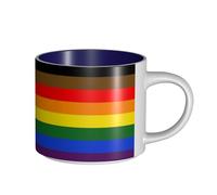 Tasses à café, tasse à lait d'avoine, tasse à thé, tasse en céramique, grande taille, drapeau arc-en-ciel LGBT de la fierté gay,Bleu marine,Taille unique