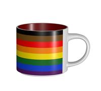 Tasses à café, tasse à lait d'avoine, tasse à thé, tasse en céramique, grande taille, drapeau arc-en-ciel LGBT de la fierté gay,Rouge,Taille unique