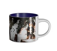 Tasses à café, tasse à lait d'avoine, tasse à thé, tasse en céramique, grande taille, drôle de bouvier bernois,Bleu marine,Taille unique
