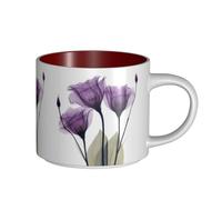 Tasses à café, tasse à lait d'avoine, tasse à thé, tasse en céramique, grande taille, lavande, violet, fleurs d'espoir,Rouge,Taille unique