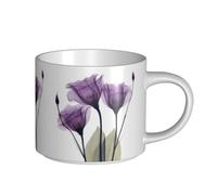 Tasses à café, tasse à lait d'avoine, tasse à thé, tasse en céramique, grande taille, lavande, violet, fleurs d'espoir,Blanc,Taille unique