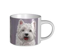 Tasses à café, tasse à lait d'avoine, tasse à thé, tasse en céramique, grande taille, mignon chien West Highland Terrier, art imprimé,Blanc,Taille unique