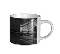 Tasses à café, tasse à lait d'avoine, tasse à thé, tasse en céramique, grande taille, noire, motif basket-ball,Blanc,Taille unique