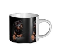 Tasses à café, tasse à lait d'avoine, tasse à thé, tasse en céramique, grande taille, Rottweiler aimant, confiant et fidèle,Blanc,Taille unique