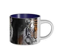 Tasses à café, tasse à lait d'avoine, tasse à thé, tasse en céramique, grande taille, tigre,Bleu marine,Taille unique