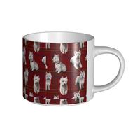 Tasses à café, tasse à lait d'avoine, tasse à thé, tasse en céramique, grande taille, West Highland Terrier, Westie,Blanc,Taille unique