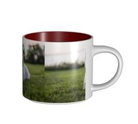 Tasses à café, tasse à lait d'avoine, tasse à thé, tasse en céramique, grande taille, Westie Lawn, West Highland White Terrier,Rouge,Taille unique