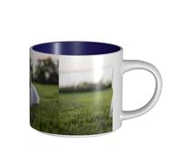 Tasses à café, tasse à lait d'avoine, tasse à thé, tasse en céramique, grande taille, Westie Lawn, West Highland White Terrier,Bleu marine,Taille unique