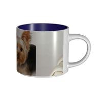 Tasses à café, tasse à lait d'avoine, tasse à thé, tasse en céramique, grande taille, Yorkshire Terrier,Bleu marine,Taille unique