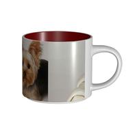 Tasses à café, tasse à lait d'avoine, tasse à thé, tasse en céramique, grande taille, Yorkshire Terrier,Rouge,Taille unique