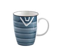 Tasses à café tasse de petit déjeuner sous glaçure peinte à la main tasse de bureau de conception originale tasse de lait de café tasse en céramique de couple. Avec poignée 400 ml (couleur : motif circulaire) (motif en spirale).