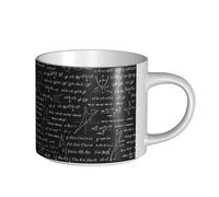Tasses à café, tasses à lait d'avoine, tasses à thé, grandes tasses en céramique, motifs mathématiques et calculs,Blanc,Taille unique