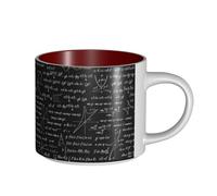 Tasses à café, tasses à lait d'avoine, tasses à thé, grandes tasses en céramique, motifs mathématiques et calculs,Rouge,Taille unique