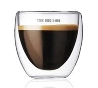 Tasses à café - TECH DISCOUNT - Ensemble de 8 - Verre - 80 ml - Service à thé/café