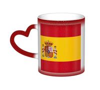 Tasses à café thermiques en céramique avec motif drapeau espagnol pour homme et femme 325 ml