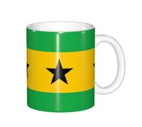 Tasses à changement de couleur avec drapeau de Sao Tomé et Principe - Thermochromique magique sensible à la chaleur - Parfait pour le camping, le pique-nique, l'intérieur et l'extérieur