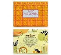 Tasses à Charbon avec 5 g de résine d'encens - Protection et Harmonie - Parfums Palo Santo & White Sage + Nag Champa - 2 Lot de 6 unités