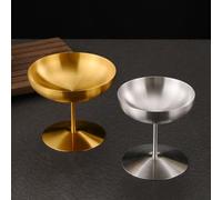 Tasses à dessert en acier inoxydable conçues pour la crème glacée, parfaite et cocktail avec finition polie lisse et base stable (250 ml argenté)