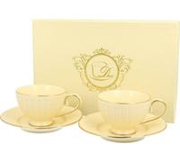 Tasses à espresso 4 pcs. set porcelaine x2 tasses café soucoupes 120ml DUO