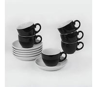 Tasses à expresso, Porcelaine, noir/blanc, Set 12-tlg.
