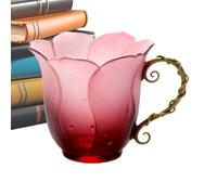 Tasses à fleurs | Bouteille en verre moderne dégradée | Poignée en vigne | Tasse à thé mignonne | Pour la maison, la cuisine, le café, un adolescent, un anniversaire, potable, bière, jus, cocktail