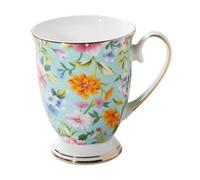 Tasses à fleurs - Tasses à café en céramique de 300 ml - Tasse à thé en porcelaine avec motif floral - Tasses en porcelaine - Couleurs vives et motifs - Grandes tasses à café - Passe au lave-vaisselle