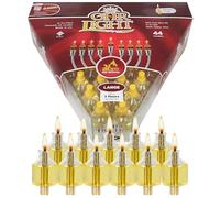 Tasses à Huile pour Hanukkah Menorah pré-remplies - pour Huile d'olive - avec mèche Redy à Utiliser - 44 lumières PK Ohr - Taille L