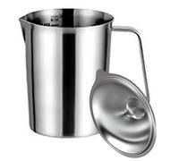 Tasses à mesurer à café de qualité commerciale en acier inoxydable 304 avec couvercle verrouillable, échelle précise pour les cafés, outil de mesure des liquides en acier inoxydable avec couvercle