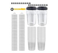 Tasses à mesurer de peinture - Récipients de mélange en plastique, pot à échelle graduée, couvercle transparent hermétique | Stockage Portable pour la peinture en résine époxy, artisanat, répa