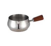 Tasses à mesurer en acier inoxydable avec poignée en bois, tasses de service à condiments idéales pour expressos et sauces, chauffe-lait