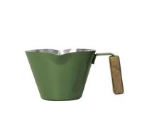 Tasses à mesurer en acier inoxydable, tasse d'extraction d'expresso à Double bouche de 100ml avec échelle, outils de cuisine 2 pièces Pour Latte(Green)