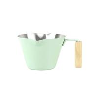 Tasses à mesurer en acier inoxydable, tasse d'extraction d'expresso Double bouche de 100ml avec échelle, outils cuisine 2 pièces Pour Faire Mousse le Lait(Light green)