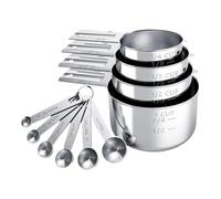 Tasses à mesurer en métal - Ensemble de cuillères à mesurer pour ingrédients secs et liquides | Ustensiles de cuisine précis et empilables avec mesureurs pour la maison, la résidence,
