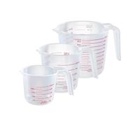 Tasses à mesurer en plastique 250/500/1000ML avec poignée épaissie-bécher gradué for une mesure précise du liquide(3PCS)