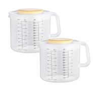 Tasses à mesurer en plastique et pichet mélangeur pour la cuisson avec couvercle pour mesurer le liquide en ml (2 blancs)