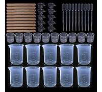 Tasses à mesurer en résine de Silicone, Kit d ' outils réutilisables, outils époxy transparents, fournitures de moulage et de mélange d ' œuvres d ' art, gobelets en Silicone