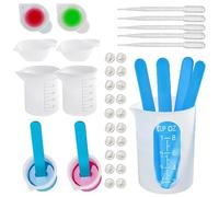 Tasses à mesurer en résine silicone, tasses à mesurer en silicone pour résine époxy,Mélange de tasses d'artisanat en résine | Fournitures d'artisanat portatives avec bâton, pipettes